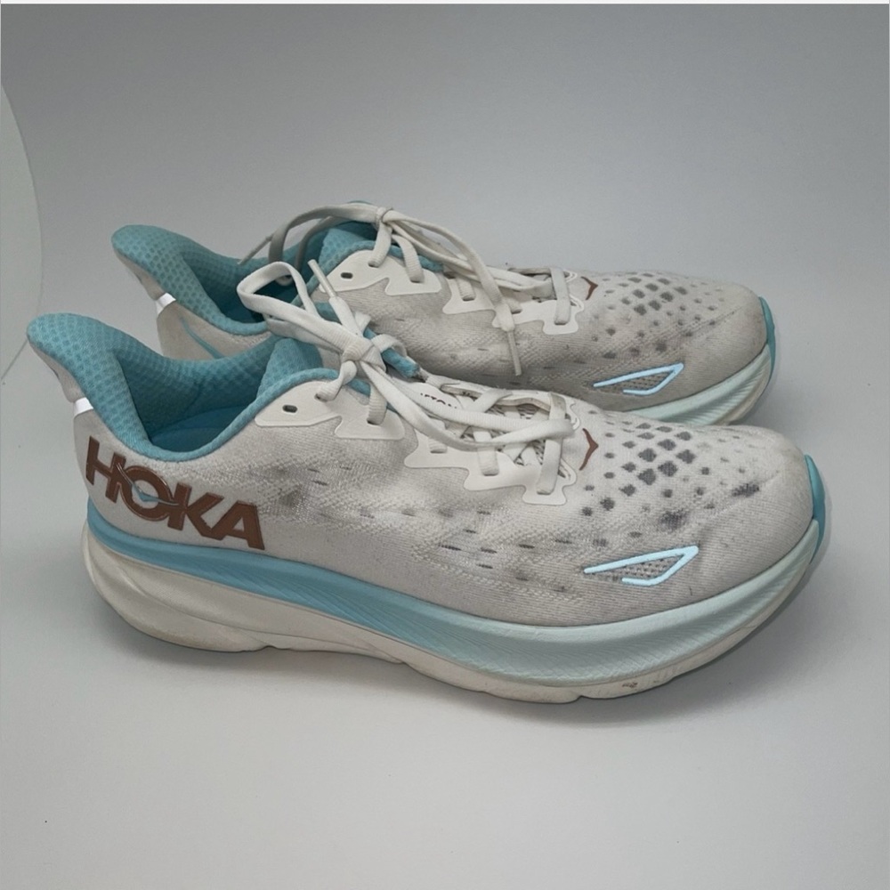 Hoka Women's White and Teal Athletic Shoes